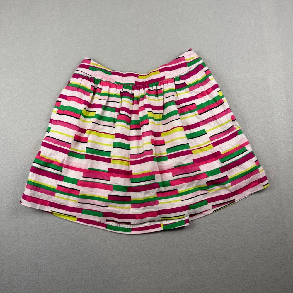 Kaari Blue Linen Blend Striped A-Line Skirt Women’s 10